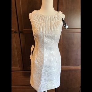 Carmen Marc Valvo White Beaded Cocktail Dress